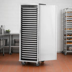Thumbnail image #3 for Dinex DXP540 Aluminum Non-Insulated Pan Storage Cabinet, Solid Doors, Fixed Slides, 40-Tray Capacity for 18 x 26-Inch Trays