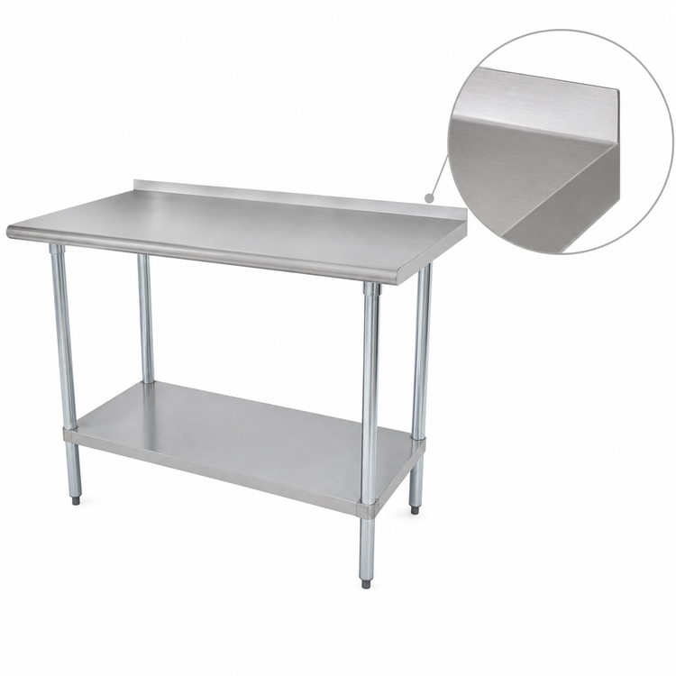 Product image #3 for Advance Tabco Special Value Series 30" x 30" Stainless Steel Corner Work Table with 1-1/2" Rear Up-Turn
