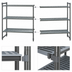 Thumbnail image #3 for Cambro Camshelving Basics Plus 4-Tier Add-On Polymer Shelving Unit, 21 x 30 x 72 Inches, Brushed Graphite