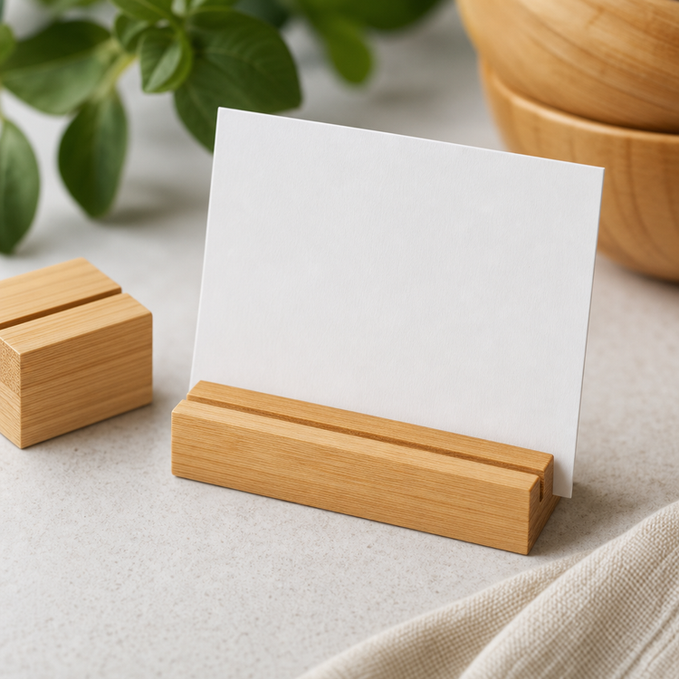 Product image #3 for American Metalcraft 4-Inch Natural Bamboo Menu Card Holder