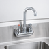 Thumbnail image #3 for BK Resources OptiFlow Heavy Duty Splash Mount Solid Body Faucet with 3-Inch Gooseneck Spout, 4-Inch Centers