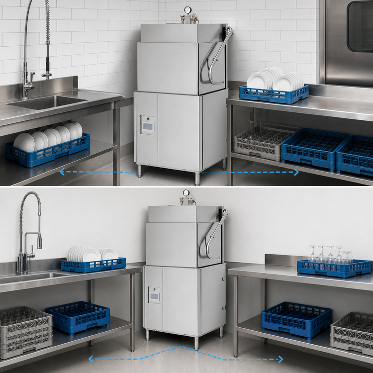 Product image #3 for Champion Genesis DH-6000 Universal Single-Rack High-Temperature Door-Type Dishwasher, 60 Racks/Hour