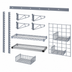 Thumbnail image #3 for Quantum Store Grid Medium-Duty Wall-Mount Starter Kit — 40-Inch Wall Track with Shelves & Grid Panel (Gray Epoxy Antimicrobial, NSF)