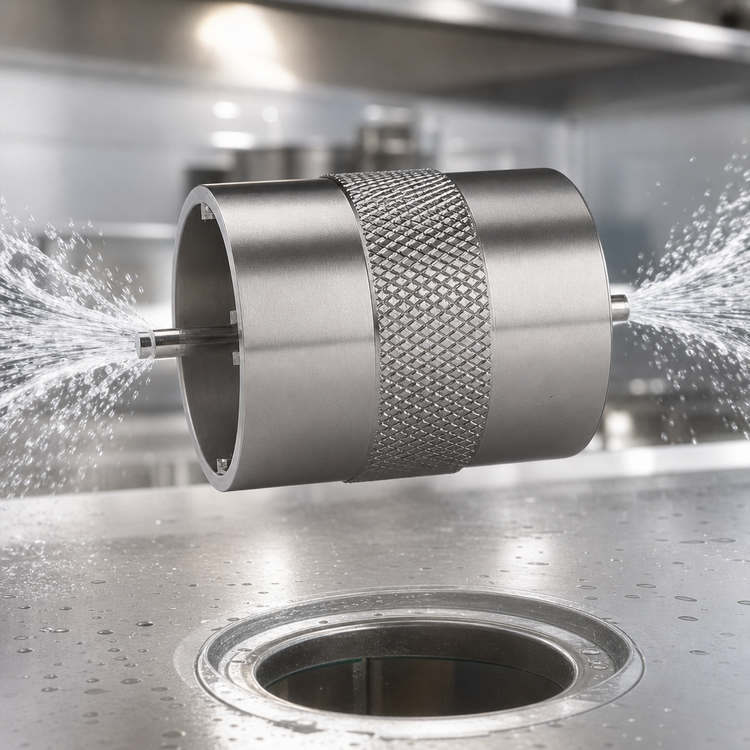 Product image #3 for Stainless Steel Dual Flusher Cleaning Cup with Integrated Ball Lifter for D & S Systems