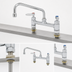 Thumbnail image #3 for T&S Brass Double Pantry Faucet, 8-Inch Deck Mount, 10-Inch Swing Spout