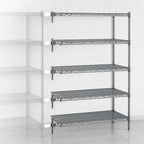 Thumbnail image #3 for Metro Super Erecta 5AA347C Chrome Wire Add-On Shelving Unit, 42W x 18D x 74H, 5 Adjustable Shelves