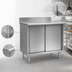 Thumbnail image #3 for Eagle Spec-Master Enclosed Worktable with Sliding Doors and Backsplash, 72 x 30 Inches, 14-Gauge 304 Stainless Steel Top