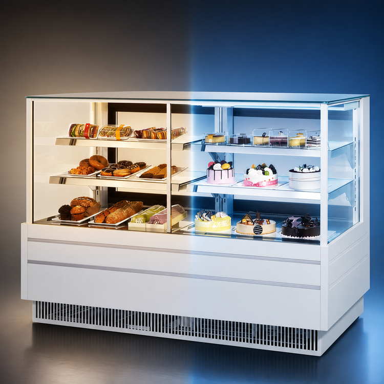 Product image #3 for Turbo Air 60.5-Inch Full-Service Combination Display Case with Refrigerated Right Side and Dry Left Side