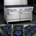 Thumbnail image #3 for Southbend Ultimate 60-Inch Gas Restaurant Range with 9 Open Burners, Standard Oven, and Convection Oven