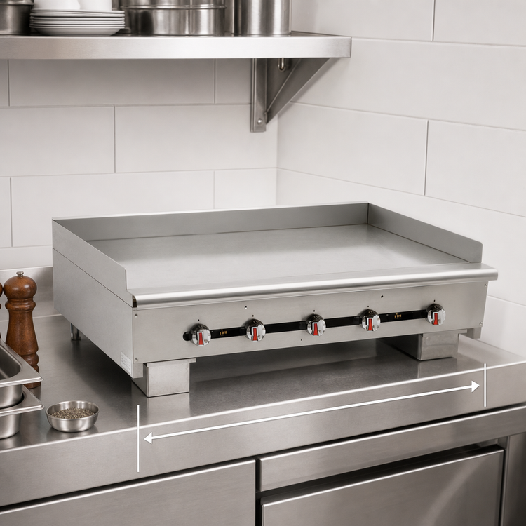 Product image #3 for Comstock-Castle 24-Inch Countertop Gas Griddle with Smooth Steel Plate, Thermostat Controls, 60,000 BTU