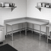 Thumbnail image #3 for Advance Tabco KTMS-305 L-Shaped Stainless Steel Corner Work Table, 60 x 60 Inches, 30-Inch Working Depth, 14-Gauge 304 Top, 5-Inch Backsplash