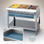 Thumbnail image #3 for Duke Manufacturing Aerohot WB303 44-3/8 Inch Gas Wet Bath Steam Table, 3-Pan, Stainless Steel, Open Base with Undershelf