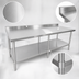 Thumbnail image #3 for Sapphire 84-Inch Stainless Steel Worktable with 5-Inch Backsplash and Undershelf