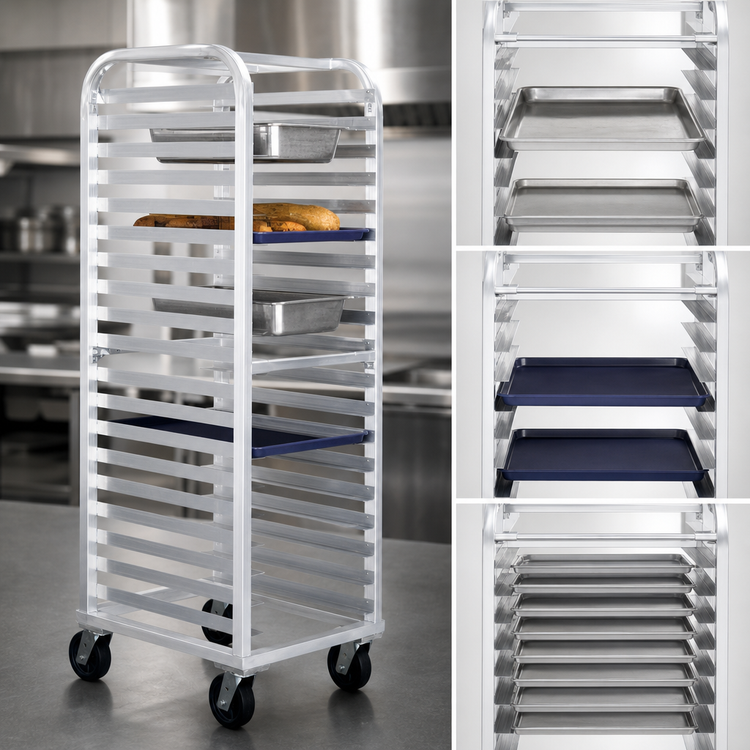 Product image #3 for Eagle Group Lifetime Series Universal Aluminum Bun Pan Rack with Casters
