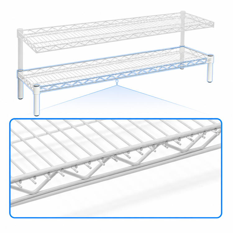 Product image #3 for Eagle Group QuadTruss 2-Tier Front Case Merchandise Cantilever Shelving Unit, 60 x 14 x 14 Inches, White Epoxy