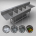 Thumbnail image #3 for John Boos Pro-Bowl 4-Compartment Stainless Steel Sink with Dual 30-Inch Drainboards, 20 x 20 x 14 Inch Bowls
