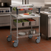 Thumbnail image #3 for Metro PrepMate MultiStation Mobile Prep Cart with 18 x 30 Solid Galvanized Shelf and Brite Zinc Wire Shelf