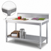 Thumbnail image #3 for New Age 84-Inch x 24-Inch Poly Top Work Table with 6-Inch Backsplash and Open Aluminum Base