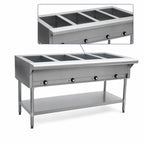Thumbnail image #3 for Eagle Group HT4-LP-3VP 63-1/2-Inch Propane Hot Food Table with 4 Dry Wells, Stainless Steel, and Galvanized Undershelf Case of 3