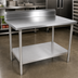 Thumbnail image #3 for John Boos Stallion 48-Inch x 24-Inch Stainless Steel Work Table with 5-Inch Backsplash and Adjustable Undershelf
