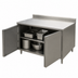 Thumbnail image #3 for BK Resources Stainless Steel Enclosed Work Table with Cabinet Base, Hinged Doors and Lock, 48 x 24 Inches