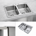 Thumbnail image #3 for Advance Tabco Smart Series™ Double Bowl Self-Rimming Drop-In Sink, 45-1/2