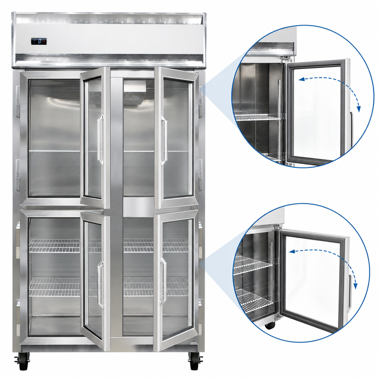 Product image #3 for Continental Refrigerator 2FNGDHD Two-Section Reach-in Display Freezer with Narrow Half Glass Doors