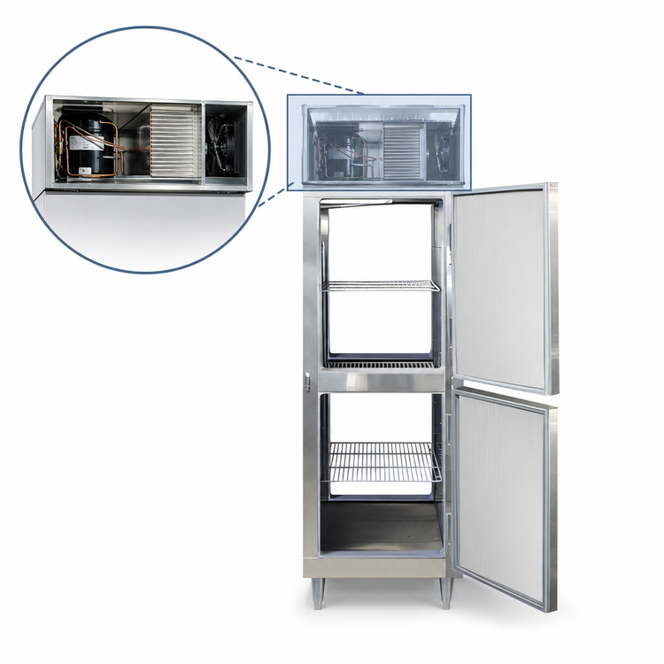 Product image #3 for Continental Refrigerator Designer Line D1FNSSPTHD 1-Section Pass-Thru Freezer with Half-Height Solid Doors