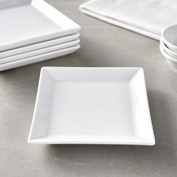 Product image #3 for Winco Royalsquare 9-1/4 Inch Square Porcelain Plate