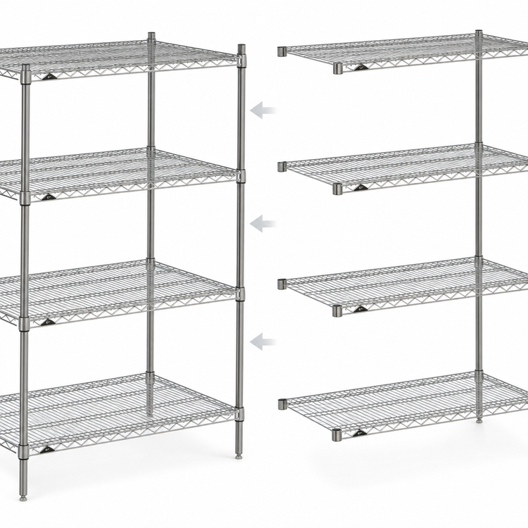 Product image #3 for Metro Super Erecta Add-On Wire Shelving Unit, 30"W x 24"D x 63"H, 4 Shelves, Zinc Finish
