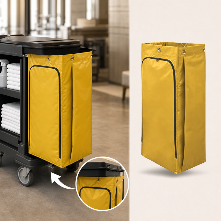 Product image #3 for Rubbermaid Commercial Products Replacement Janitorial Cart Bag, 34-Gallon Vinyl, Yellow
