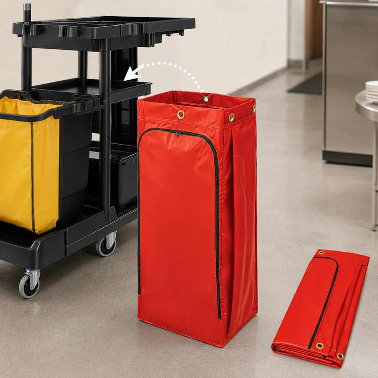 Product image #3 for 34-Gallon Red Vinyl Replacement Janitorial Cart Bag