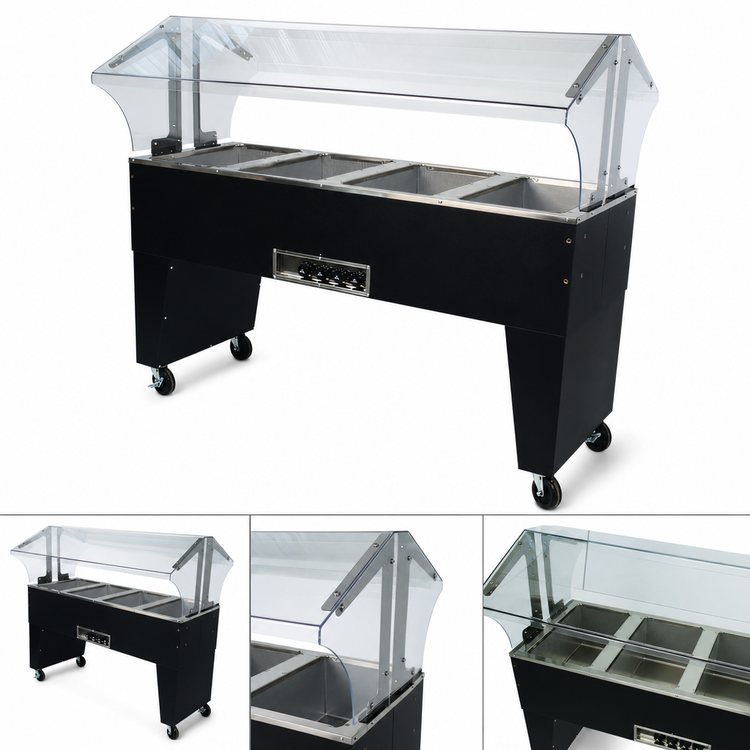 Product image #3 for Advance Tabco Triumph Supreme 4-Well Portable Electric Hot Food Buffet Table with Open Base, 120V