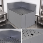 Thumbnail image #3 for Glastender, Inc. CIR-19/30L Underbar Inside Corner Drainboard, 90° Angle, Stainless Steel, Backsplash, No Legs