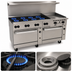 Thumbnail image #3 for Vulcan Endurance 72-Inch Gas Restaurant Range with 8 Open Burners, 24-Inch Griddle, and Dual Convection Ovens