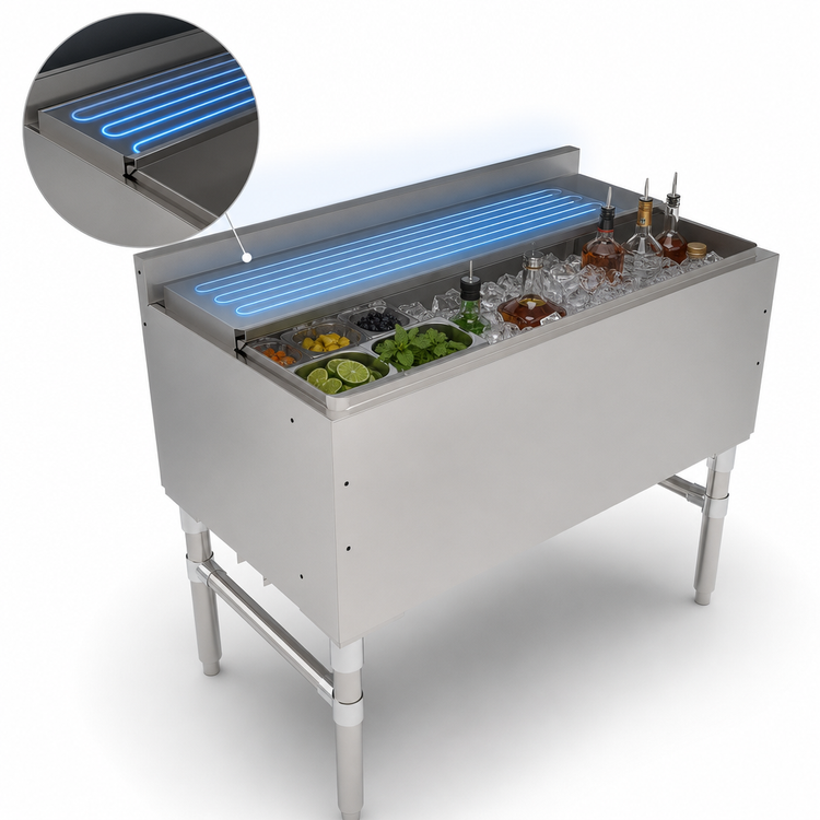 Product image #3 for John Boos 36-Inch Underbar Ice Bin/Cocktail Unit with 7-Circuit Cold Plate, Stainless Steel