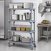Thumbnail image #3 for Quantum Millenia 4-Shelf Mobile Polymer Shelving Starter Unit, 36 x 24 x 86 Inches, Gray