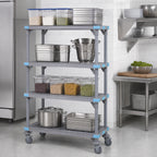 Thumbnail image #3 for Quantum Millenia QPM243686VS-4 4-Shelf Mobile All-Polymer Shelving Starter Unit, 36 x 24 x 86 Inches, Gray