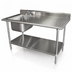 Thumbnail image #3 for Advance Tabco 72-Inch Left-Side Prep Sink Work Table with 304 Stainless Steel Top and Adjustable Undershelf