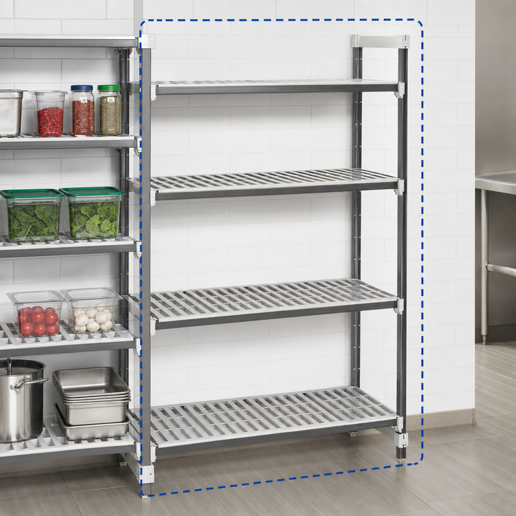 Product image #3 for Camshelving Elements XTRA 30" x 24" x 72" 4-Shelf Vented Stationary Add-On Polymer Shelving Unit