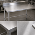 Thumbnail image #3 for John Boos Stallion 144-Inch x 36-Inch Stainless Steel Work Table with 5-Inch Backsplash