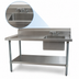 Thumbnail image #3 for BK Resources 60 Inch x 30 Inch Stainless Steel Sink Table with Right-Side Prep Sink and Backsplash