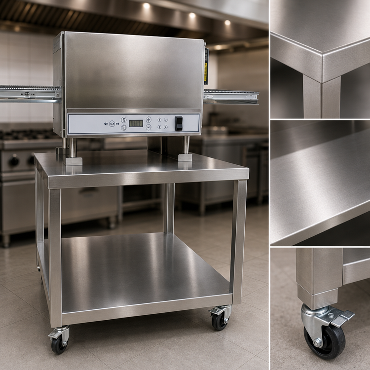 Product image #3 for Lincoln DCTI 4805 Stainless Steel Equipment Stand with Casters and Undershelf for 2500 Series Countertop Ovens