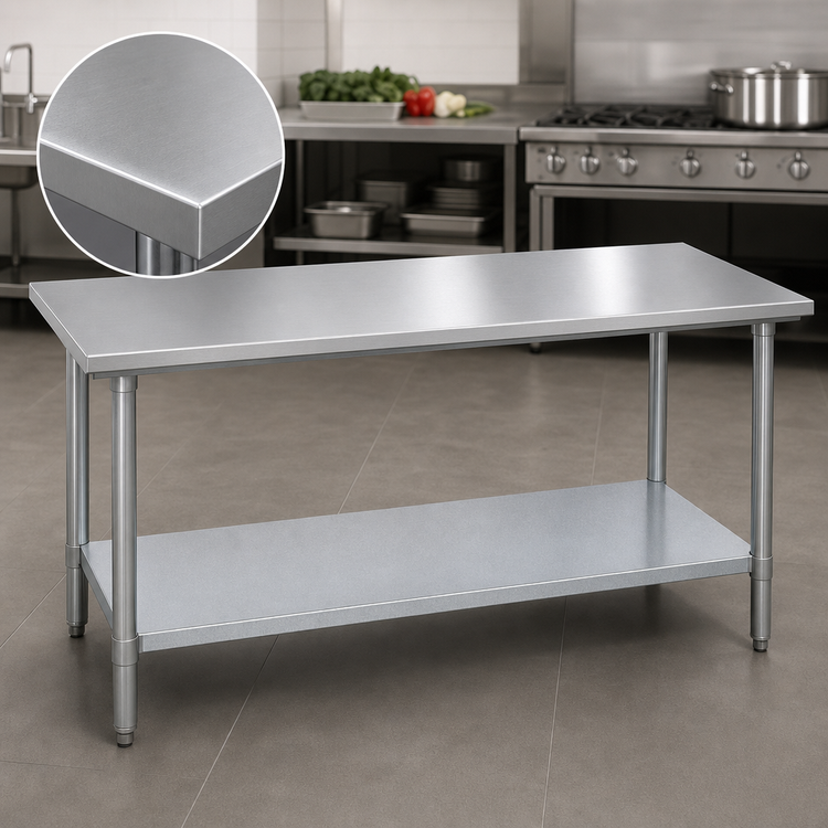 Product image #3 for Stainless Steel Work Table with Galvanized Undershelf, 72 x 30 x 36 Inches