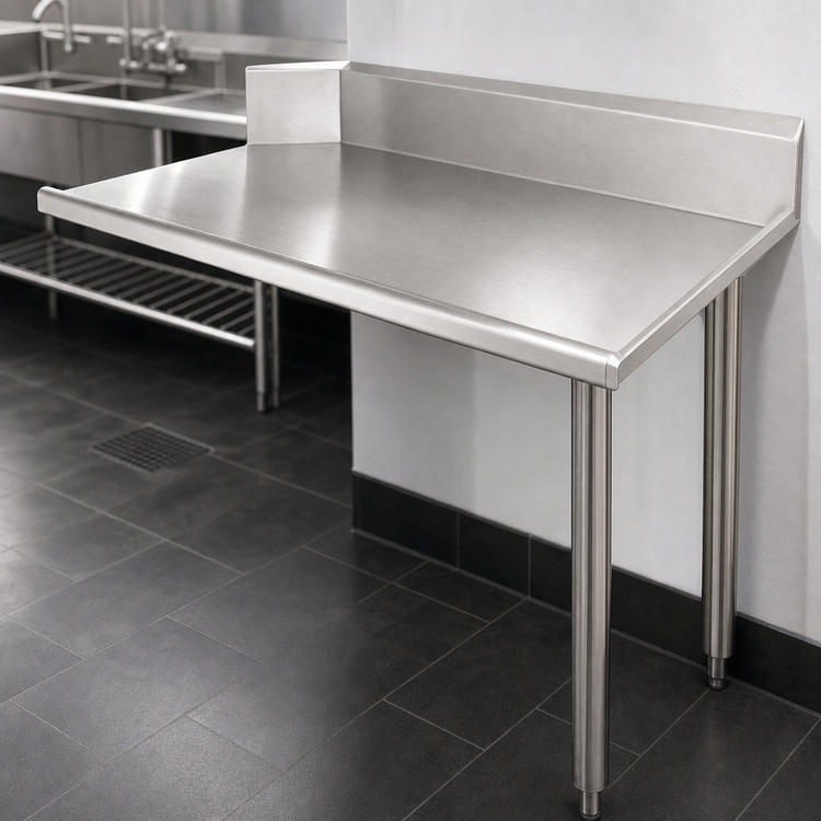 Product image #3 for John Boos 48-Inch x 30-Inch Clean Straight Dishtable, Left-to-Right Operation, 10-Inch Boxed Backsplash