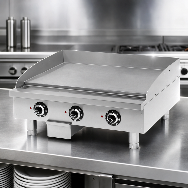 Product image #3 for 48-Inch Electric Thermostatic Countertop Griddle with Stainless Steel Construction