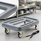 Thumbnail image #3 for Metro Mightylite™ MLD1 Food Carrier Dolly, Gray HDPE, 350 lb Capacity, 5-Inch Casters, Strap Included