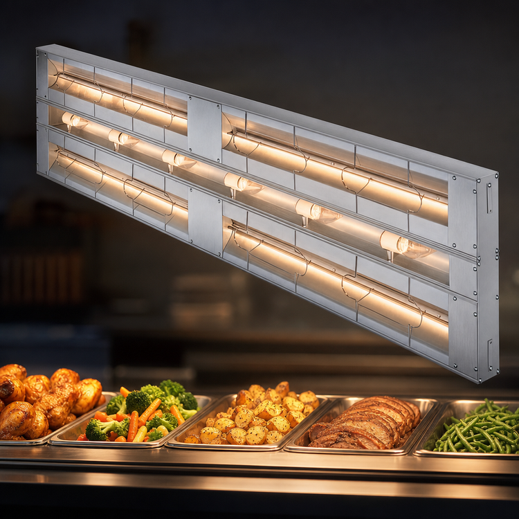 Product image #3 for Hatco Glo-Ray 84-Inch Lighted Double Infrared Strip Heater, Aluminum, 3420 Watts