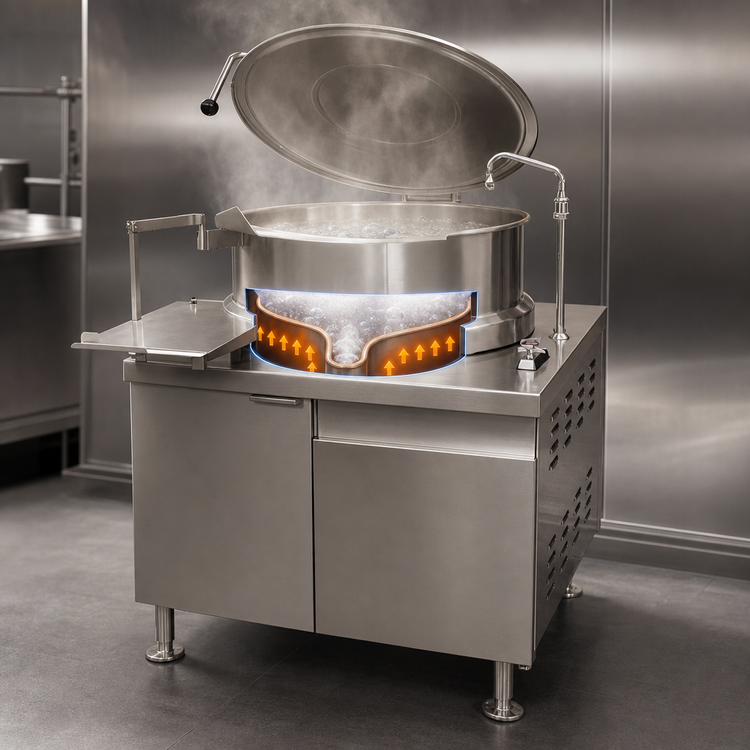 Product image #3 for Southbend Steam DMT-30S 30-Gallon Direct Steam Tilting Kettle with 2/3 Jacket and Hydraulic Power Tilt, Cabinet Base
