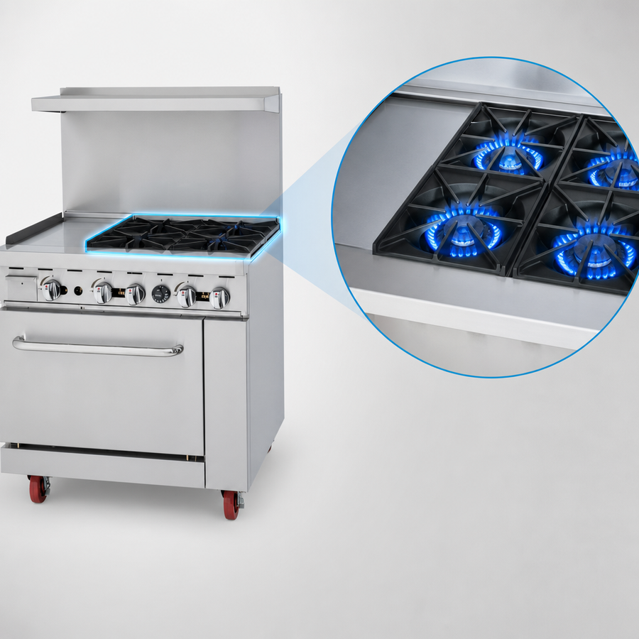 Four High-Output Burners